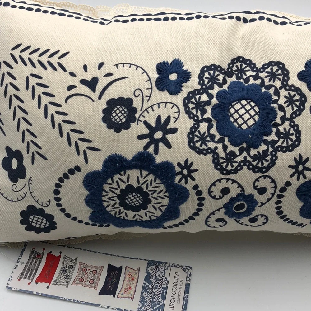 Luzoh Collective Floral Decorative Linen Pillow